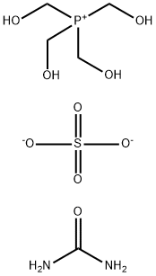Polymer tetrakis(hydroxymethyl)fosfoniumsulfát močoviny